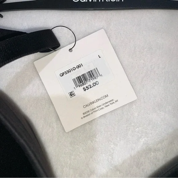 Calvin Klein Wirefree Bra Women Large Black NEW Lightly Lined Logo QP3301O-001 - Picture 6 of 10